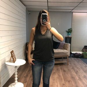 Charcoal V-neck Tank